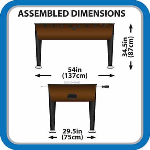 Sizes of Foosball Tables