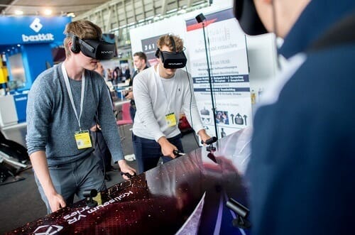 Group Of People Playing VR Foosball