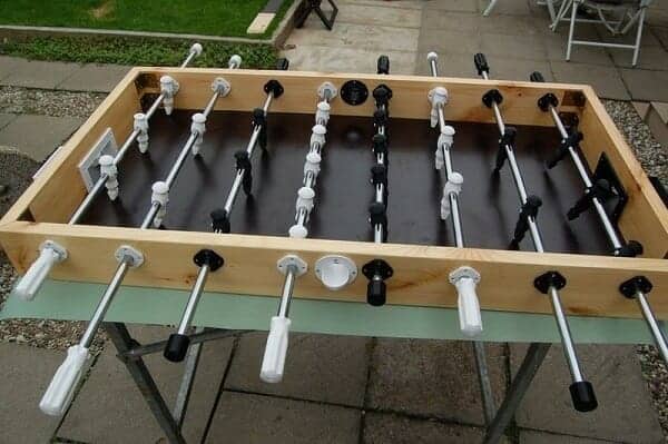 Foosball table in the making.