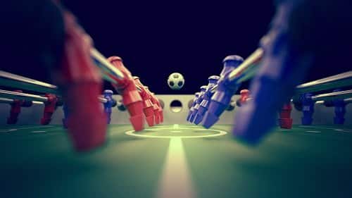 Foosball close-up.